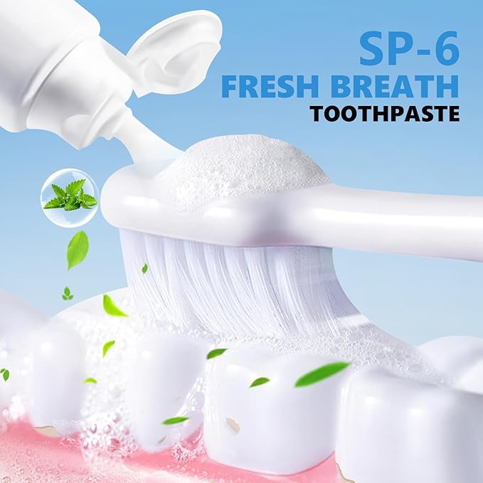 2025 New Sp-6 Probiotics Whitening Toothpaste-Fluoride-Free, Enhanced Formula with 6 Probiotics for Gum Care & Fresh Breath, Fresh Mint Flavor(2PC)（Blue）