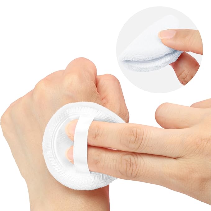 12 Pieces Powder Puffs Cotton Makeup Pads Soft Face Compact Puffs for Loose Setting Pressed Powder, 2.36 Inch (White)