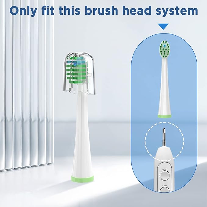 Replacement Toothbrush Heads for All Waterpik Sonic Fusion Models (SF-01, SF-02, SF-03, and SF-04 Series), Compact, with Covers, 10 Count, White