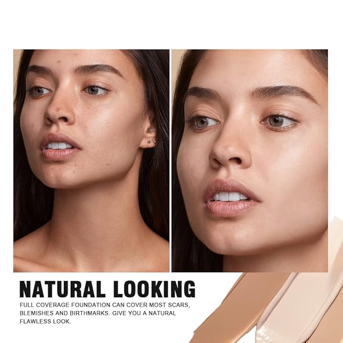 3 Pack Full Coverage Concealer Cream Makeup, Waterproof Matte Smooth Concealer Corrector Long Wearing for Dark Spot Under Eye Circles Cover (3×5g/0.18Oz, #52 Warm Natural)