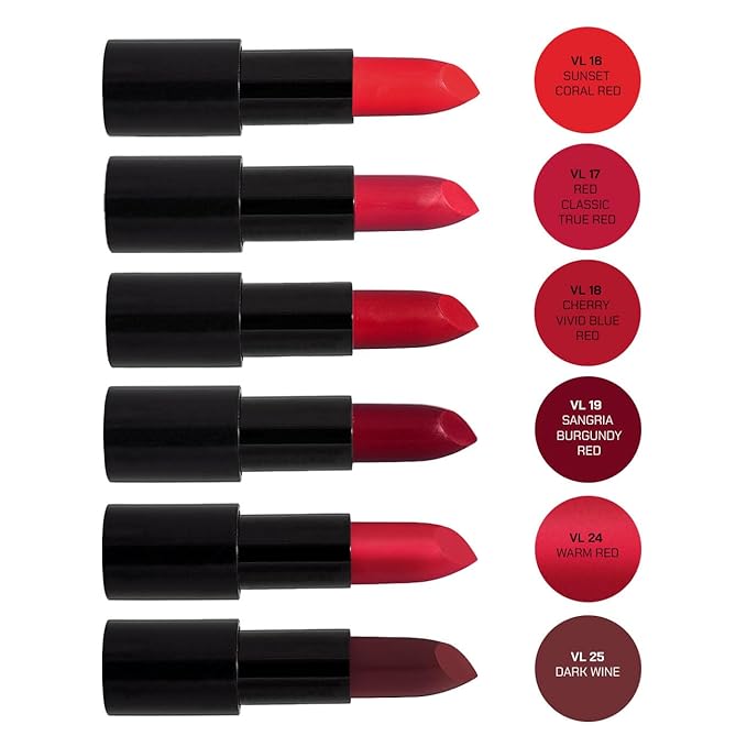 Radiant Professional Advanced Care Lipstick - Ultra Nourishing, Moisturizing Long Lasting Matte Lipstick With Vitamin E- UVA UVB Filters - VELVET (19 SANGRIA – BURGUNDY RED)