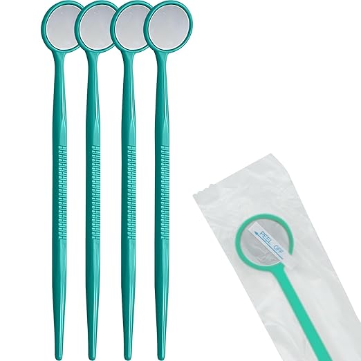 100 PCs Dental Grade Disposable Dental Mouth Mirrors by Omnia ONE | Oral Dental Mirror Plastic Dental Instrument | Anti Fog Mouth Glass Mirror for Teeth with Handles Plastic Tooth Mirror