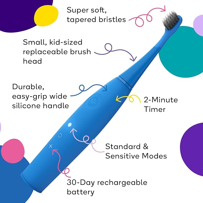 Burst Kids & Toddlers Electric Toothbrush (Pink) | Soft Bristles | Two Minute Timer | Rechargeable Battery | Easy-Grip Silicone Handle | 2 Modes for Healthy Smiles | Ages 3+