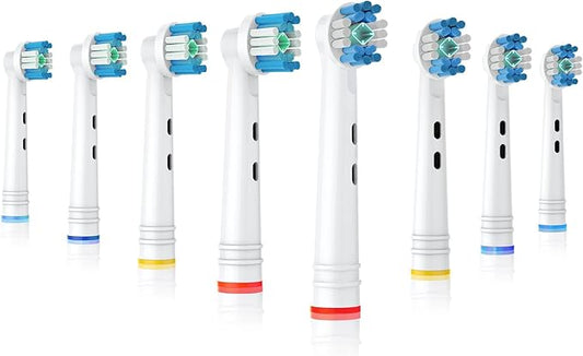 Replacement Brush Heads Compatible with Oral B Electric Toothbrushes, 8 Count, Polishing Cup, Replace 3D White Head, Refills for Braun Model 3756 3757 3765 4729 DB4010