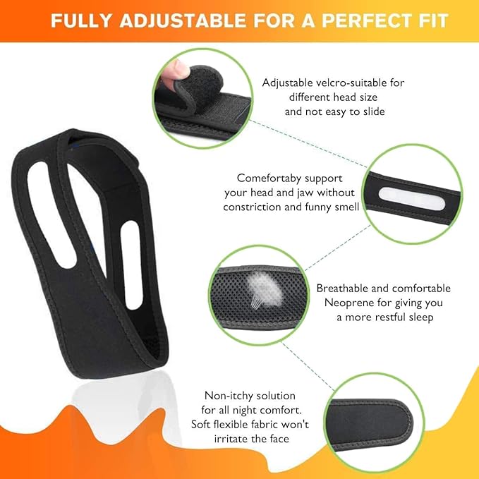 2025 Anti Snoring Chin Strap, Stop Snoring Chin Straps for CPAP Users, Jaw Strap for Sleeping,Chin Straps to Keep Mouth Closed for Sleeping Better, Cpap Chin Strap for Sleep for Men Women