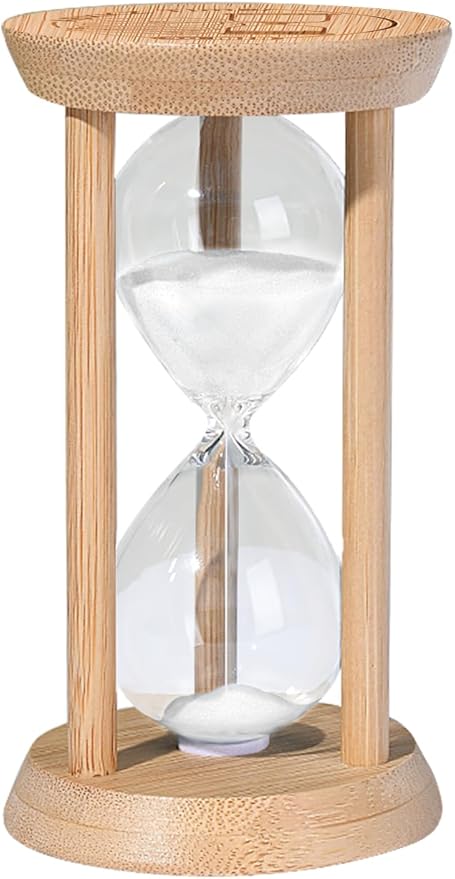 3 Minute Sand Timer, Wooden Hourglass, White Sandglass, Mini Sand Clock 3 Min,Mini Sand Watch for Toothbrush Time, Egg Timer, Game, Desk Decor & Gift