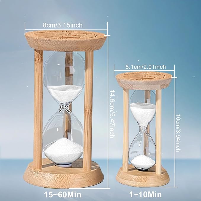 3 Minute Sand Timer, Wooden Hourglass, White Sandglass, Mini Sand Clock 3 Min,Mini Sand Watch for Toothbrush Time, Egg Timer, Game, Desk Decor & Gift