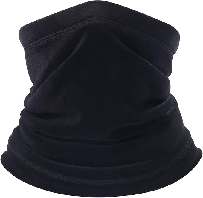 Polar Fleece Neck Warmer - Windproof Winter Neck Gaiter Cold Weather Face Mask For Men Women - 1 Pack