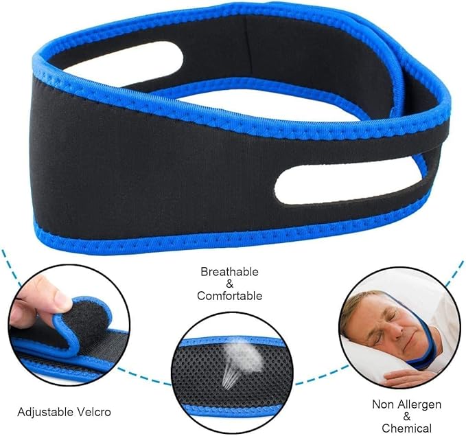 2025 Model Anti Snoring Chin Strap, Stop Snoring Chin Straps for CPAP Users, Jaw Strap for Sleeping,Chin Straps to Keep Mouth Closed for Sleeping Better, Cpap Chin Strap for Sleep for Men- Women