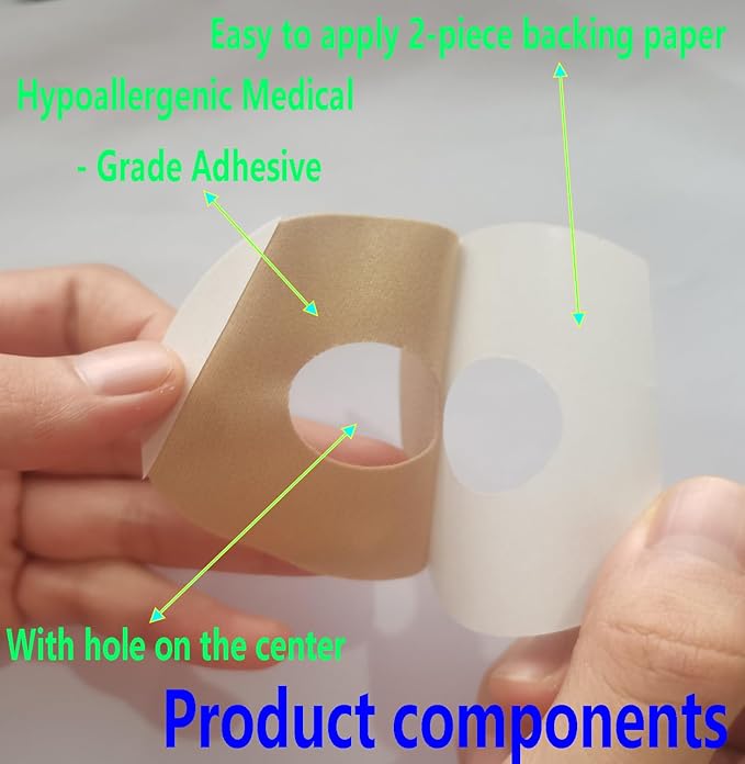25Pack Universal CGM Adhesive Patches - Latex-Free Sweatproof Sensor Cover, Libre 3, Guardian & Insulin Pumps, Sensor Tape for Swimming, Sport & Sleep 10+Day Wear, Breathable CGM Patch, 0.8-Inch Hole