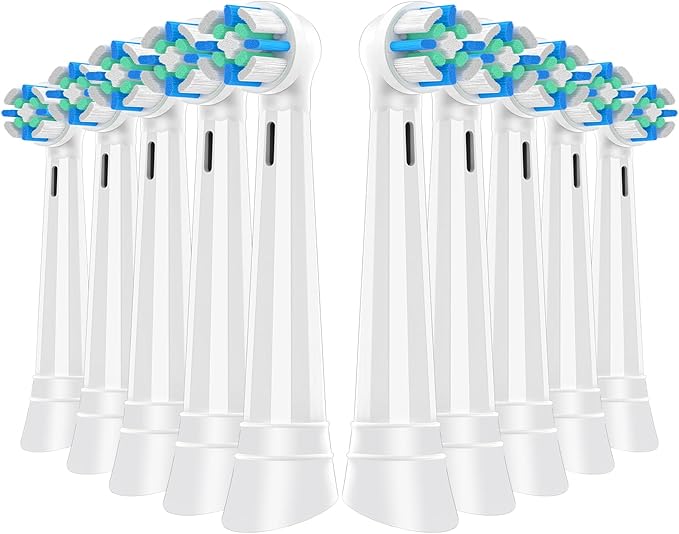 10 Count IO Replacement Heads Compatible with Oral B IO 2/3/4/5/6/7/8/9/10/Deep Clean Series Electric Toothbrush, Brush Heads Refill Compatible with Oral B IO for Teeth and Gums Care (White)
