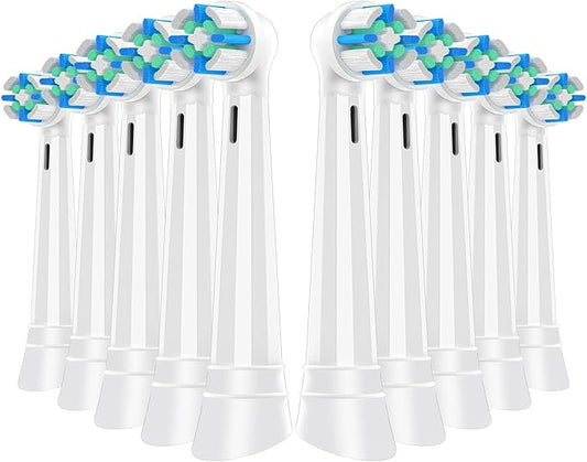 10 Count IO Replacement Heads Compatible with Oral B IO 2/3/4/5/6/7/8/9/10/Deep Clean Series Electric Toothbrush, Brush Heads Refill Compatible with Oral B IO for Teeth and Gums Care (White)
