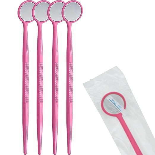 200 PCs Dental Grade Disposable Dental Mouth Mirrors by Omnia ONE | Oral Dental Mirror Plastic Dental Instrument | Anti Fog Mouth Glass Mirror for Teeth with Handles Plastic Tooth Mirror