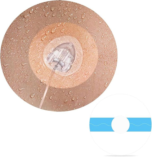 30 Pcs Waterproof Infusion Site CGM Adhesive Patches for Medtronic 780G/770G, Tandem t:Slim X2/ Mobi - Hypoallergenic Sensor Adhesive Tape with 0.8" Hole, 14-Day Wear, Pre-Cut Breathable Clear Patch