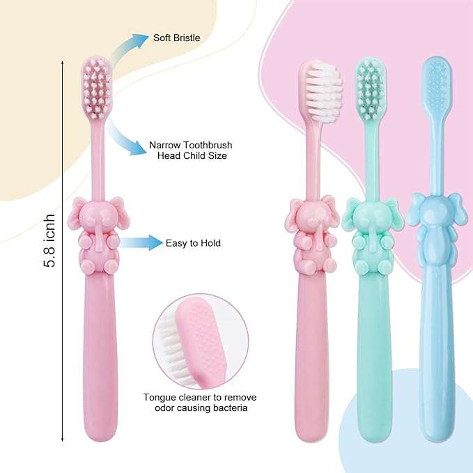 100 pcs Bulk Disposable Kid Toothbrushes Individually Wrapped, Toothbrushes Kids Toothbrush for Age 2+ Toddler Children Toothbrush Set Soft Bristles Boys Girls
