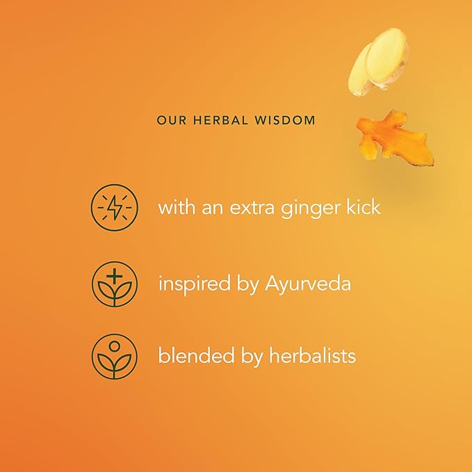 Pukka Three Ginger Organic Herbal Tea, Digestion-Aiding Infusion With Ginger, Turmeric, and Galangal, Tea Gift Set Ideal After Meals, Caffeine Free, 20 Total Bags