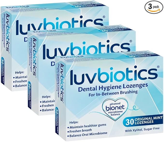 Luvbiotics Advanced Dental Hygiene with Probiotics Original Lozenges, Pack of 3