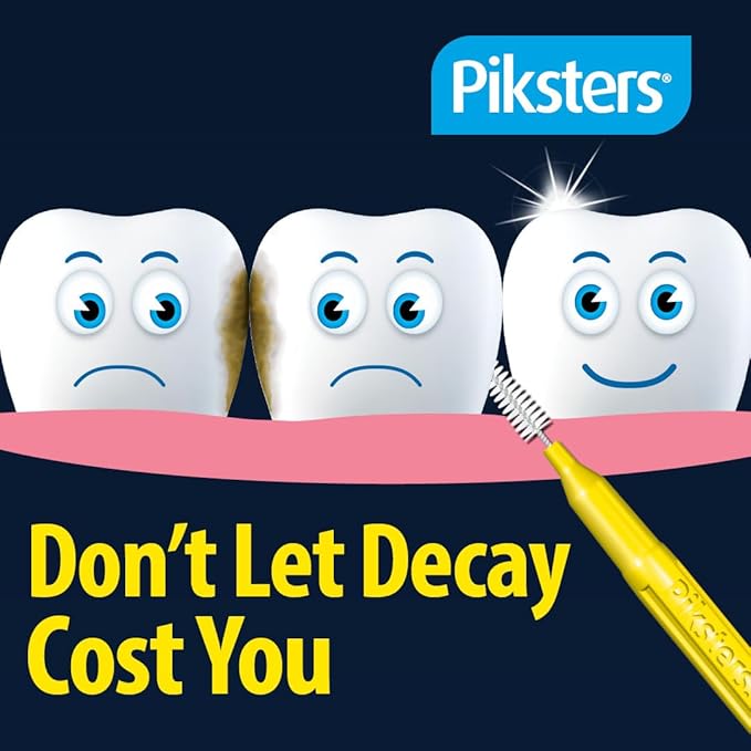 Piksters Interdental Brushes, 35 pk, Size 6, Interdental Tooth Brush for Larger Gaps, Gum Soft Bristles for Plaque Removal, Safe for Braces