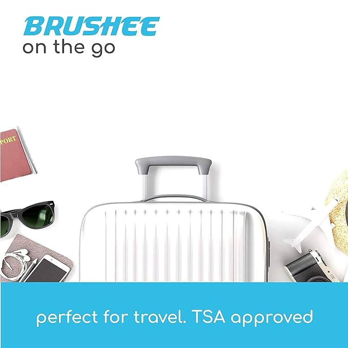 Brushee - The Evolution of Oral Care | 4-in-1 Tool (Paste + Brush + Floss + Pick) | Individually Wrapped | Disposable | Prepasted Travel Toothbrushes | Small Adult Toothbrush - (48-Pack)