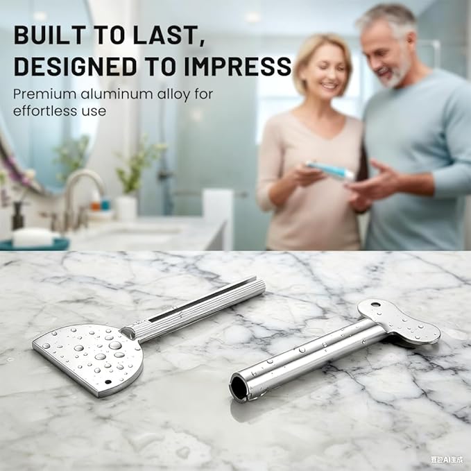 Toothpaste Squeezer, Metal Tube Squeezer Key Stainless Steel Toothpaste Roller Tube Wringer for Paint, Cream, Cosmetic and Hair Dye (B*2 PCS)
