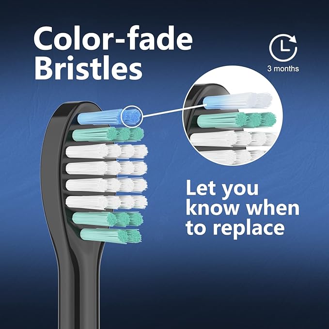 Replacement Toothbrush Heads 5 Pack Compatible with AquaSonic Black Series, Vibe Series, Black Series pro, and Duo Series Pro Electric Toothbrush, Black