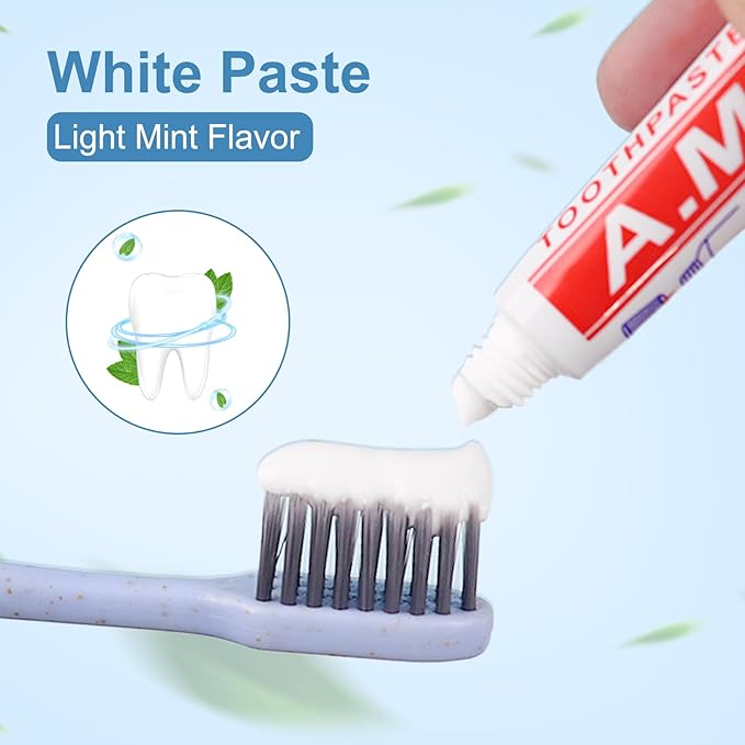 Toothpaste Bulk Travel Size, Disposable Small Travel Portable Mini Compact Pocket Size Toothpaste for Bad Breath, Vacation/Hotel/Camping Shelter/Homeless/Nursing Home/Charity 0.35 oz/ 10g (30 Tubes)