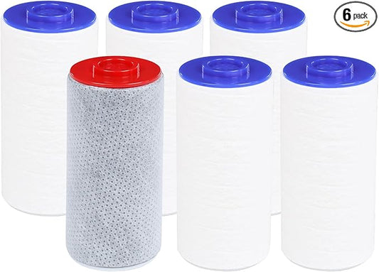 Replacement Filter Set for Weddell Duo - High-efficiency Shower Water Filtration System that Removes Chlorine/PFAS/Contaminants for Better Skin and Hair Health (1RED+5BULE)