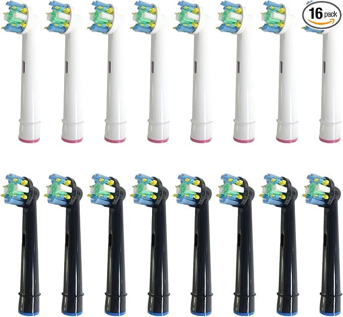 Replacement Heads Compatible with Oral B Braun,16-Pack Professional Electric Toothbrush Heads Brush Heads Compatible with Oral B, Replacement Heads Refill 7000/Pro 1000/9600/500/3000/8000