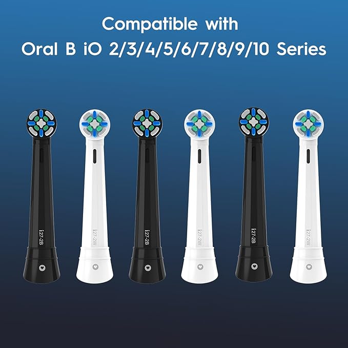 10 Pack Replacement Heads Compatible with Oral B IO 2/3/4/5/6/7/8/9/10/Deep Clean Series Electric Toothbrush, Brush Heads Compatible with Oral B IO for Teeth Cleaning (Black)