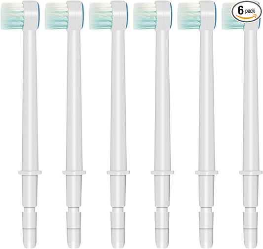 Replacement Tips for Waterpik Aquarius Water Flosser Waterpik Toothbrush Replacement Heads Toothbrush and Oral Irrigators (6 Brush Head Tips)