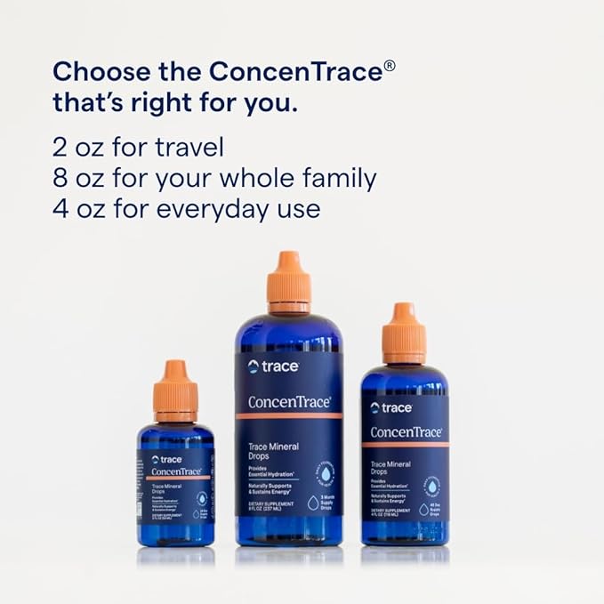 Trace Minerals ConcenTrace Trace Mineral Drops | Supports Energy, Digestion, Bone Health & Hydration, 70+ Ionic Trace Minerals w/ Magnesium, Chloride & Potassium | Keto, Vegan & Non-GMO | 24 Servings