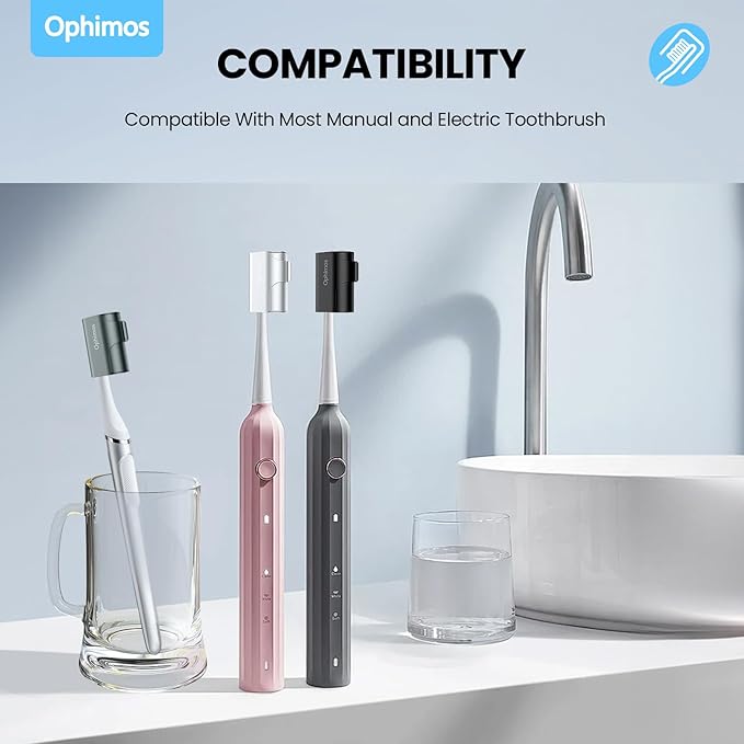 4 Count Aluminum Alloy Toothbrush Cover Caps for Family, Travel Toothbrush Covers Long-lasting Toothbrush Head Caps for Most Electric/Manual Brushes