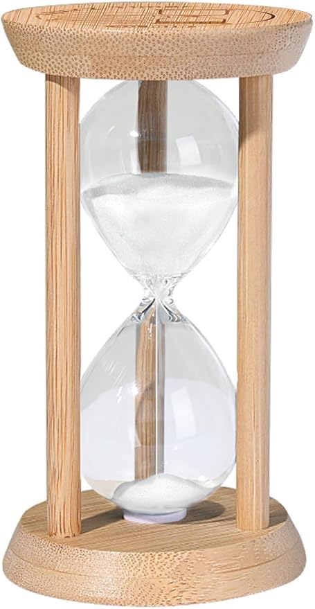 20 Minute Hourglass, Wood Sand Timer, Mini Sand Watch 20 Min,Unbreakable Sandglass, Teachers Classroom Time, Toothbrush Timer, White