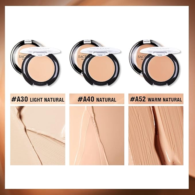 3 Pack Full Coverage Concealer Cream Makeup, Waterproof Matte Smooth Concealer Corrector Long Wearing for Dark Spot Under Eye Circles Cover (3×5g/0.18Oz, #52 Warm Natural)