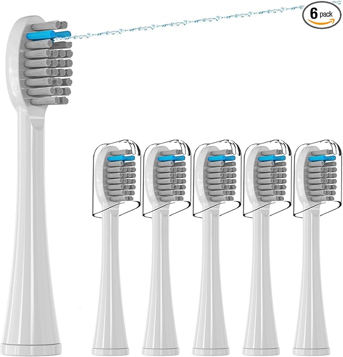 Replacement Flossing Toothbrush Heads(6-pc) Fit for Waterpik Sonic Fusion 2.0 SF-01, SF-02, SF03 & SF-04 Tooth Brush Refill Pisonicleara