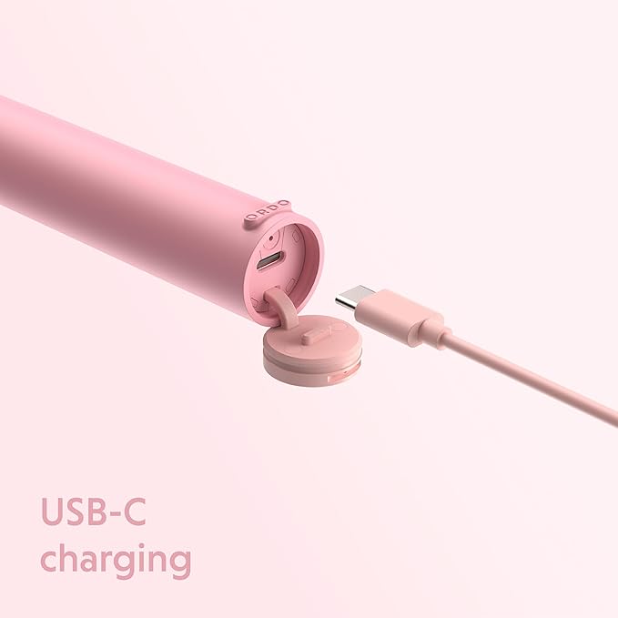 ORDO Lite Sonic Toothbrush, Electric Toothbrushes with 35,000 Pulses Per Min, Dual Modes, Over 5 Weeks Battery, Smart Timer, Waterproof, USB C, Petal
