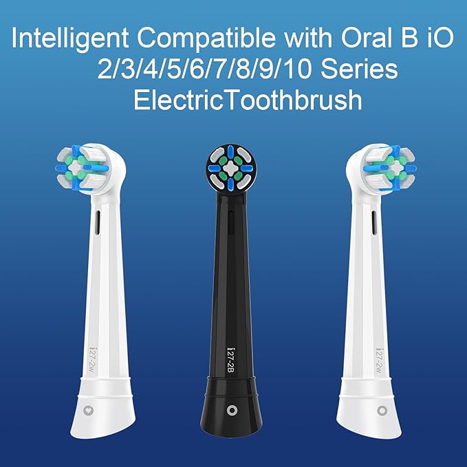 12 Pack Smart Cleaning IO Replacement Heads Compatible with Oral B iO 2 3 4 5 6 7 8 9 10 Series Electric Toothbrush, Brush Heads Compatible with Oral B iO Electric Handles, White