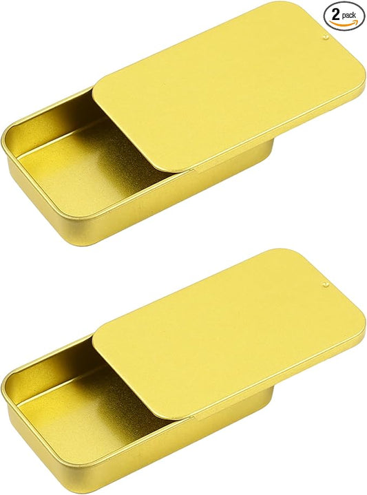 2Pack Dental Floss Portable Case,Dental Floss Dispenser,Convenient Refillable Glide Travel Adult Floss Box for Travel, Dates,Dinners and Hotels(Golden)