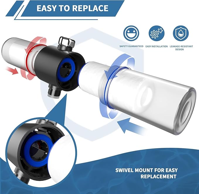 Replacement Filter Set for Weddell Duo - High-efficiency Shower Water Filtration System that Removes Chlorine/PFAS/Contaminants for Better Skin and Hair Health (1RED+5BULE)
