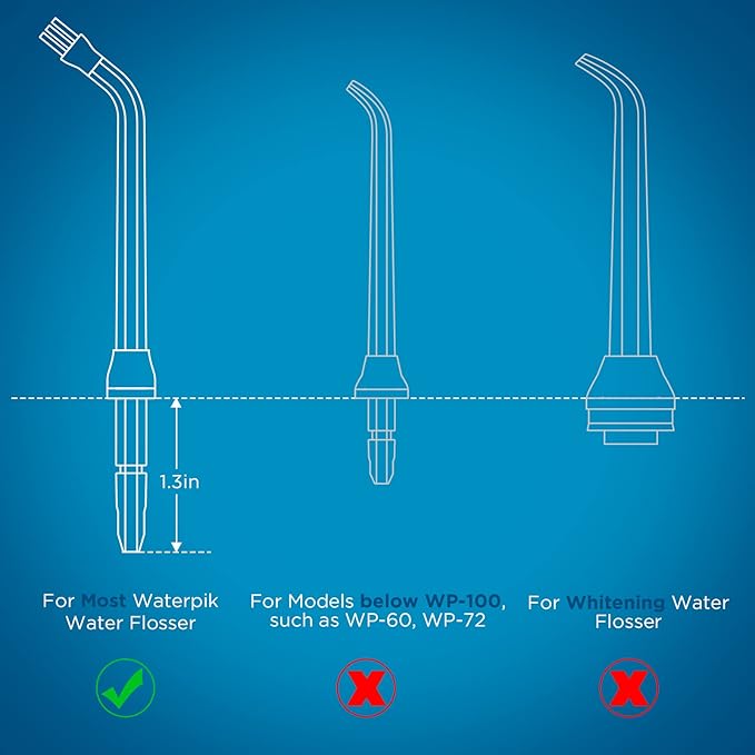 Replacement Heads for Waterpik, Replacement Picks for Water Pik Water Flosser (8 Plaque Chaser Tips + Storage Case + Travel Case)