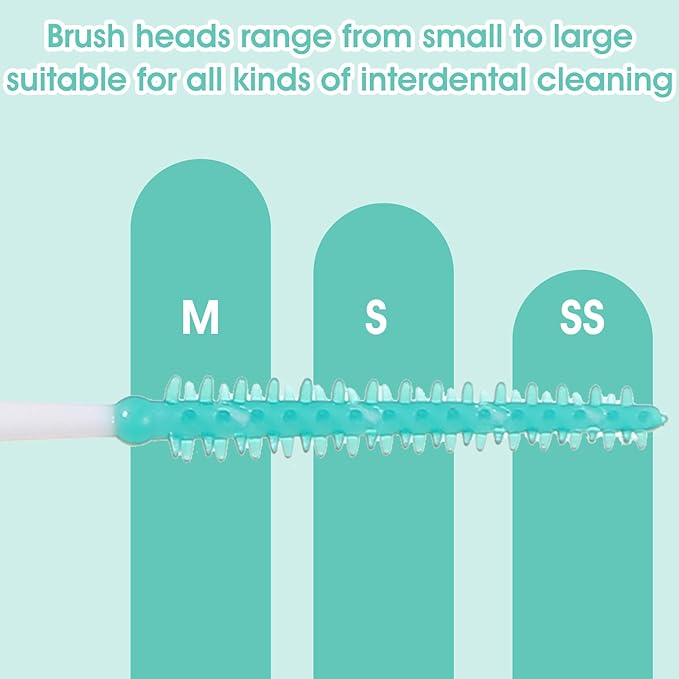 320 Pieces Dual Purpose Toothpick, Dual-Use Interdental Brushes Soft Silicone Disposable Dental Picks, Premium Dental Floss Picks 360° Bendable Braces Brush Dental Brushes for Effective Teeth Cleaning