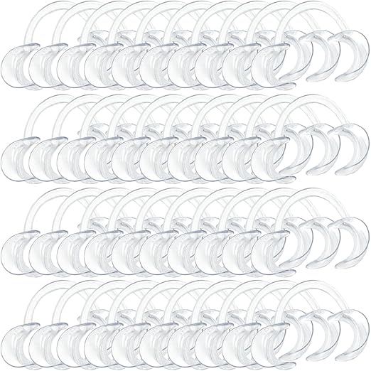 100-Pack Dental Cheek Retractor, Professional Autoclavable Mouth Opener Retractors, 100% BPA-Free, for Dentist, Teeth Whitening, Party, Mouthguard Challenge Game - Size M, Clear