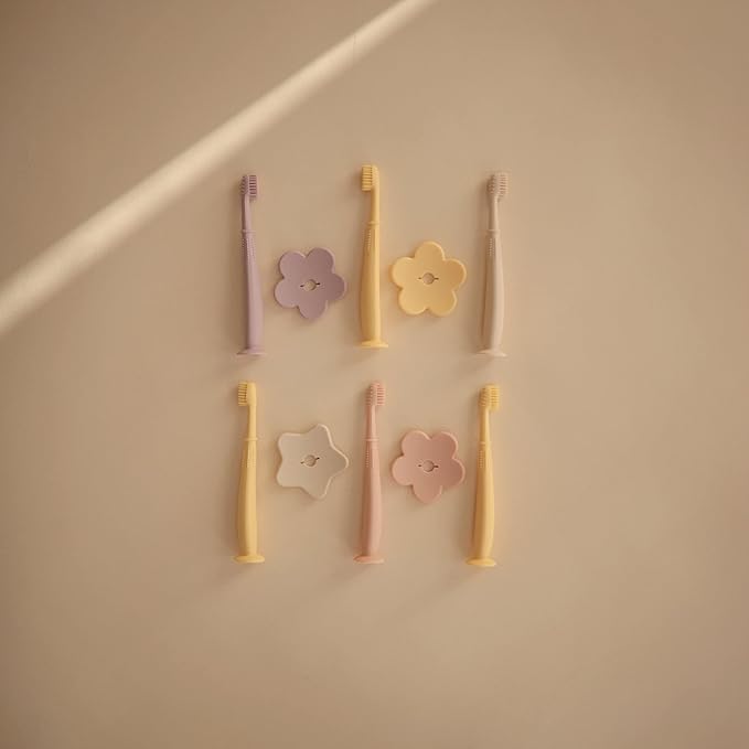 mushie Flower Toddler Training Toothbrush (Soft Lilac)