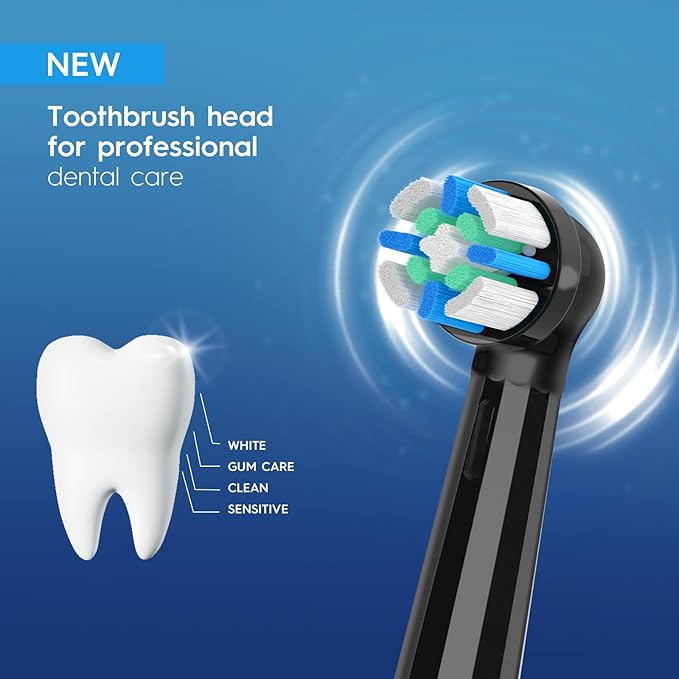 12 Pack IO Replacement Heads Compatible with Oral B iO 2/3/4/5/6/7/8/9/10 Series Electric Toothbrush, Brush Heads Compatible with Oral B iO for Gentle Dental Care (Black)
