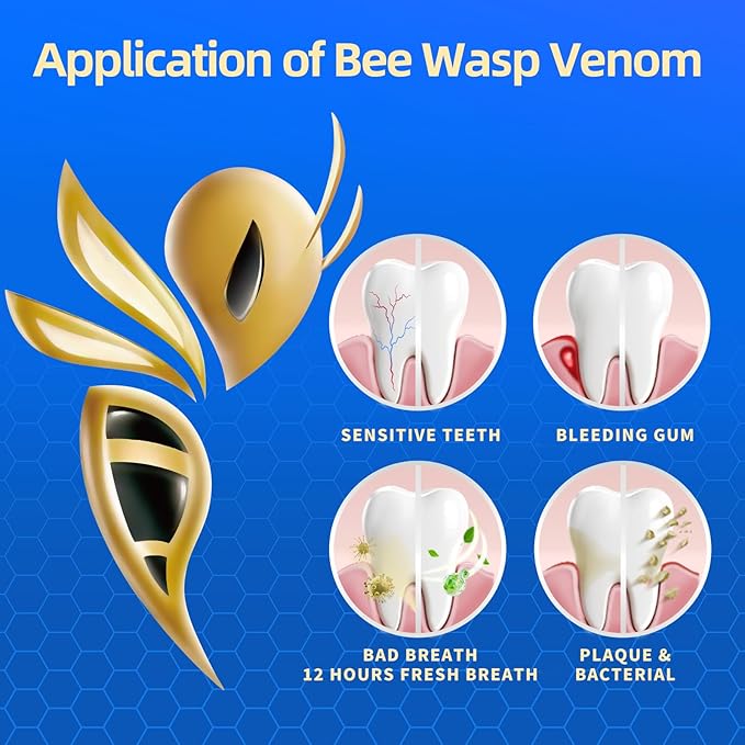 2-Pack 7X Turbo Whitening 18% Nano Hydroxyapatite Bee Wasp Venom Toothpaste for Remineralizing Enamel Repair,Sensitive Relief,Anti-Gingivitis,Anti-Cavity,Anti-Plaque -150 MIN Fresh Breath