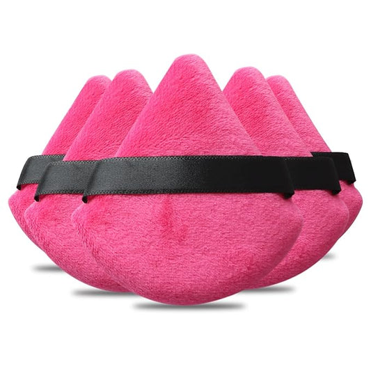 Powder Puff Daubigny 6 PCS Powder Puffs Makeup Puff Face Soft Triangle Powder Puff for Loose Powder Mineral Powder Body Velour Cosmetic Foundation Sponges Blender Beauty Makeup Tools(Rose Red Black)