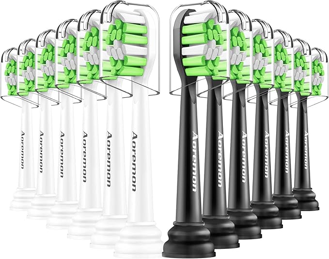 Aoremon Replacement Toothbrush Heads Compatible with Sonicare DiamondClean W C2 G2 W2 C1 C3 4100 5100 6100, 12 PCS Replacement Heads for Philips Sonicare Electric Toothbrush