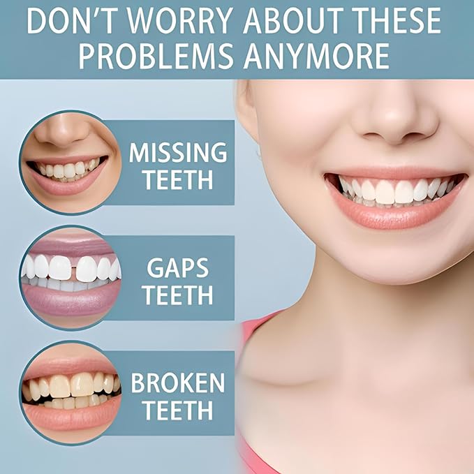 2 Pairs of Beautiful Smiles Both Men and Women Can Regain Their Confident Smiles. Upper and Lower Teeth Set. wear and for Temporary use