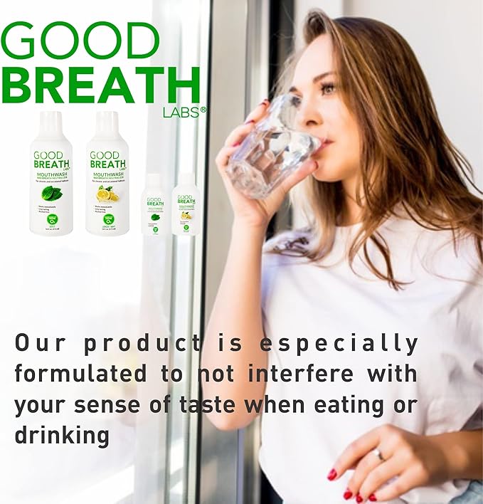 Goodbreath Mouthwash - Mint Mouth Rinse for Chronic Halitosis - New Ozone Technology Oral Rinse - Halitosis Treatment & Bad Breath Neutralizer - Mouthwash for Gum Diseases - Alcohol-Free | 3 Pack