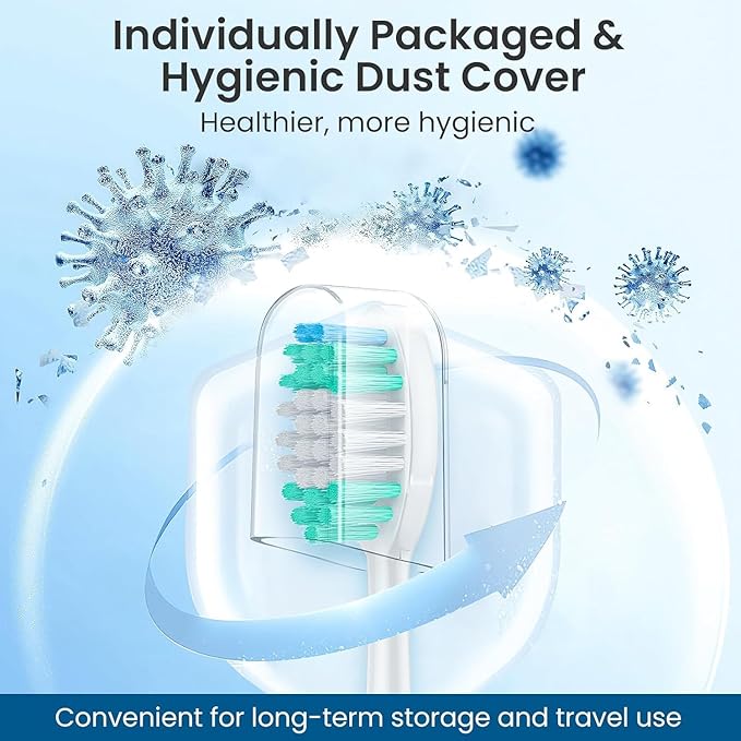 10 Pack Replacement Toothbrush Heads Compatible with AquaSonic Black Series, Vibe Series, Duo Series Pro,Elite, HDC Pro Electric Toothbrush, 5 Black 5 White